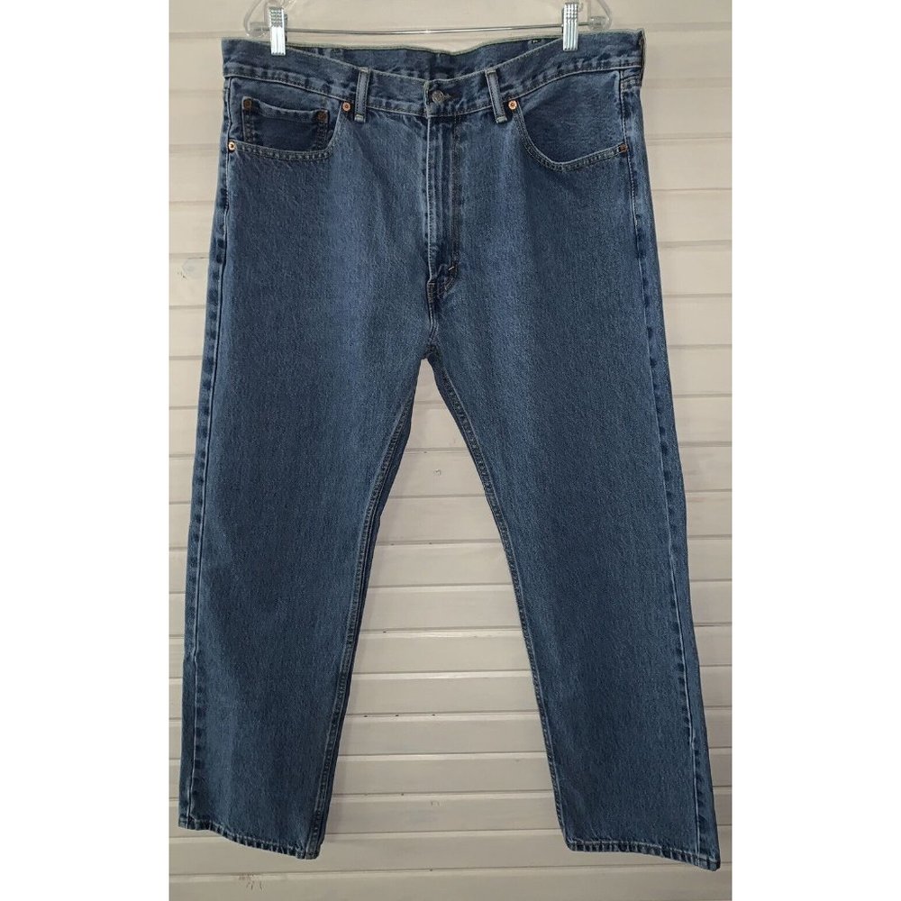 Levi’s 505 Sz 40x32 Regular Fit Zip Fly Straight Leg Jeans 100% Cotton EUC
